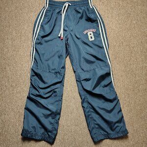 Vintage ABERCROMBIE & FITCH Track Pants Men L Blue Mesh Lined Stripe Classic Y2K